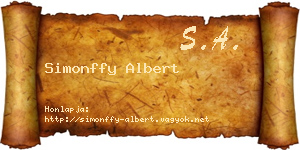 Simonffy Albert névjegykártya