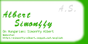 albert simonffy business card